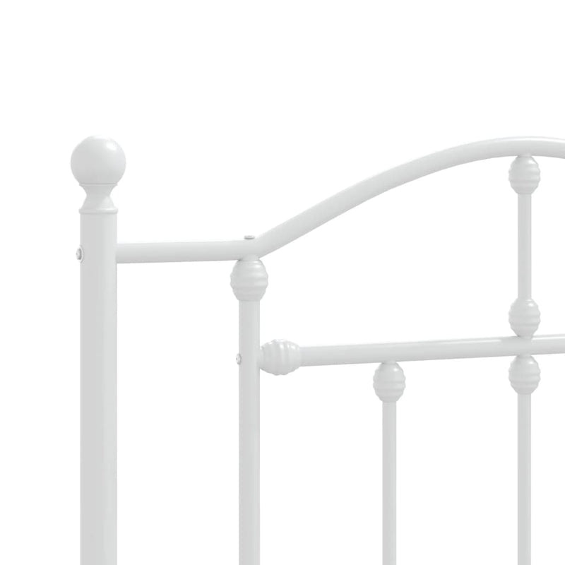 Metal Bed Frame with Headboard White 106x203 cm King Single Size