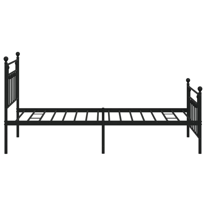vidaXL Metal Bed Frame without Mattress with Footboard Black 107x203 cm King Single