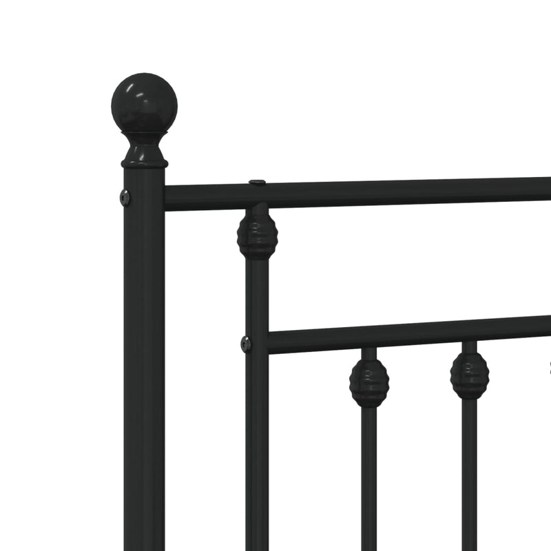 vidaXL Metal Bed Frame without Mattress with Footboard Black 107x203 cm King Single