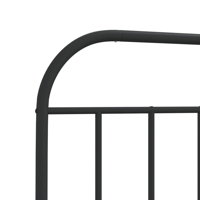vidaXL Metal Bed Frame without Mattress with Headboard Black 107x203 cm King Single