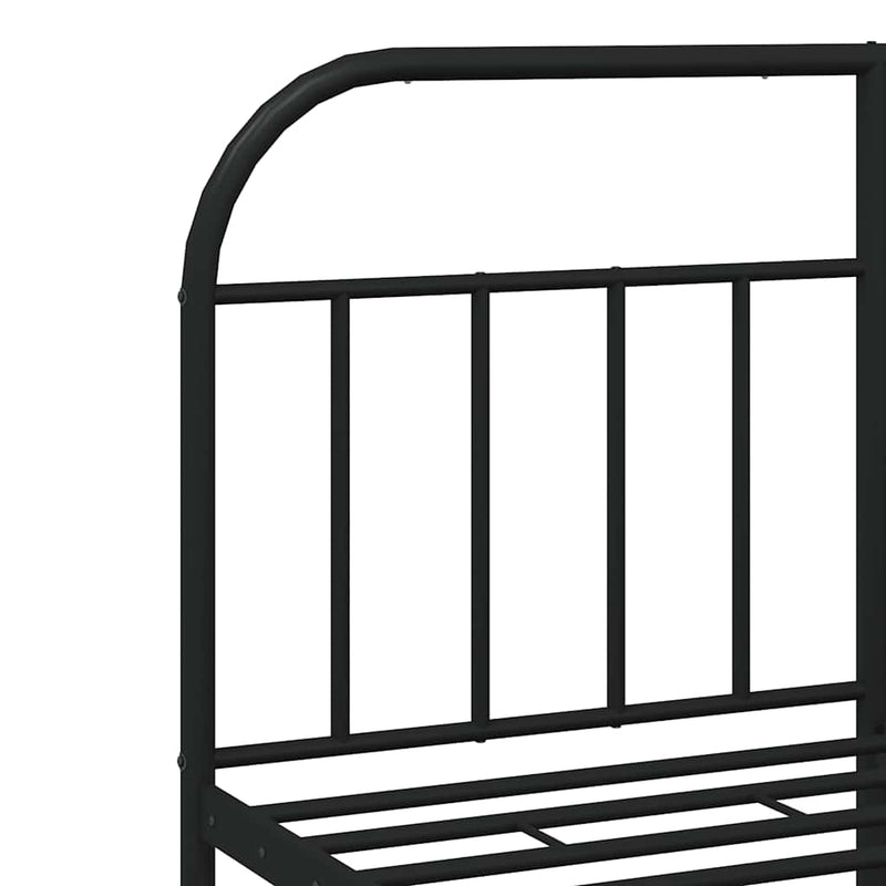 vidaXL Metal Bed Frame without Mattress with Headboard Black 150x200 cm