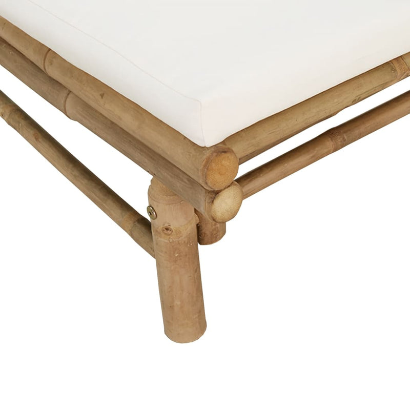vidaXL Garden Chairs 2 pcs with Cream White Cushions Bamboo