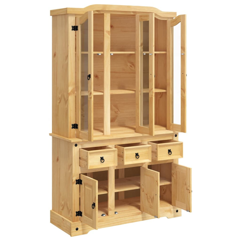 vidaXL Highboard Corona Brown 112x43x196 cm Solid Wood Mexican Pine