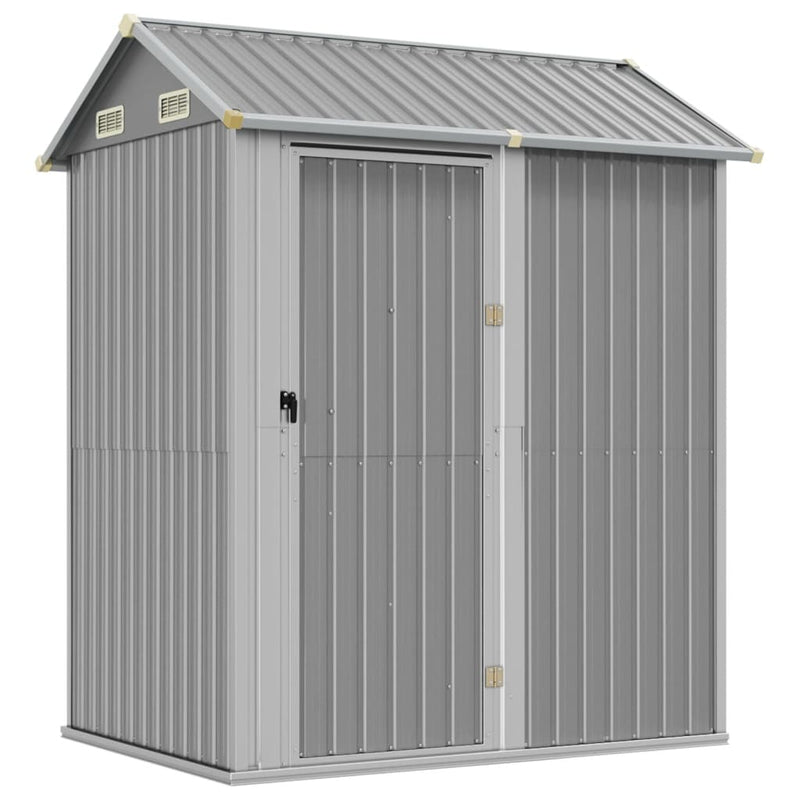 vidaXL Garden Shed Light Grey 192x152.5x237 cm Galvanised Steel