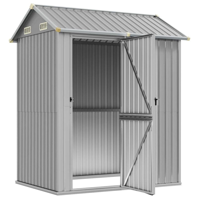vidaXL Garden Shed Light Grey 192x152.5x237 cm Galvanised Steel