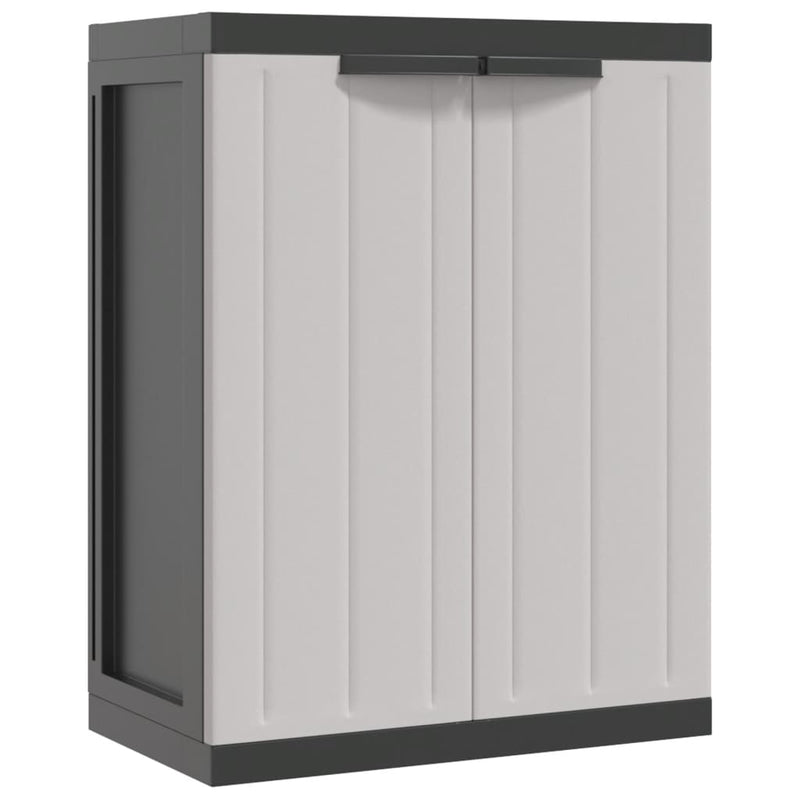 Outdoor Storage Cabinet Grey and Black 65x37x85 cm PP