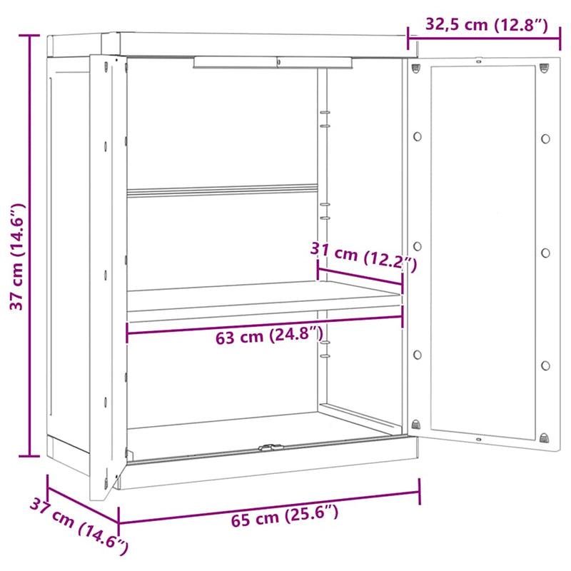 vidaXL Outdoor Storage Cabinet Grey and Black 65x37x85 cm PP