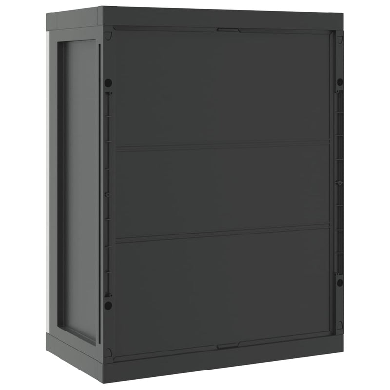 Outdoor Storage Cabinet Grey and Black 65x37x85 cm PP