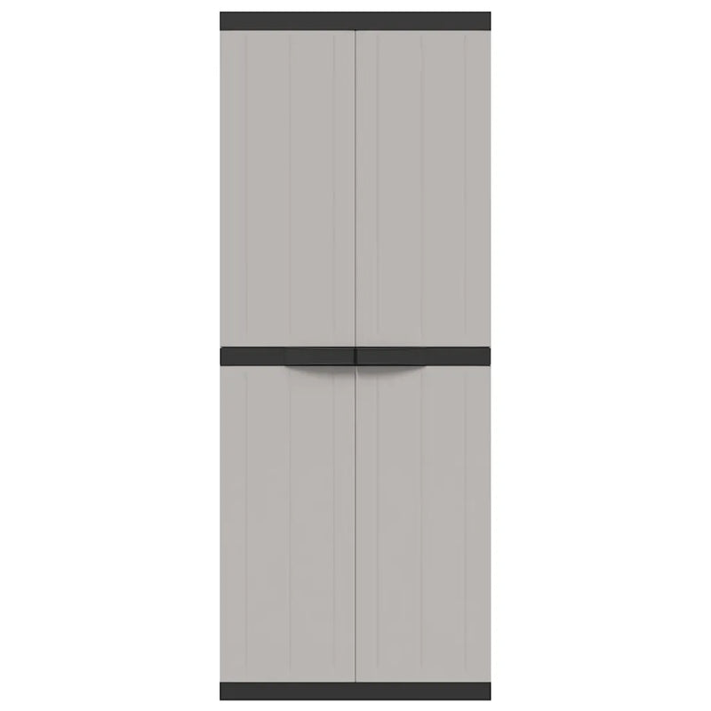 Outdoor Storage Cabinet Grey and Black 65x37x165 cm PP