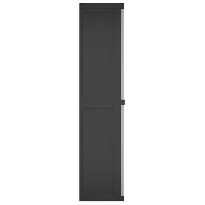 Outdoor Storage Cabinet Grey and Black 65x37x165 cm PP