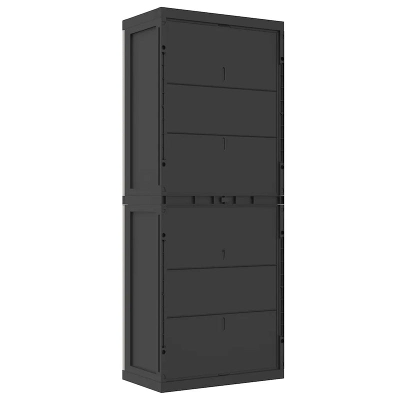 Outdoor Storage Cabinet Grey and Black 65x37x165 cm PP