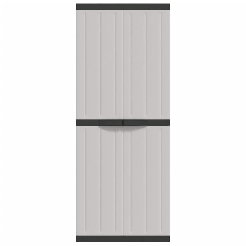 Outdoor Storage Cabinet Grey and Black 65x37x165 cm PP