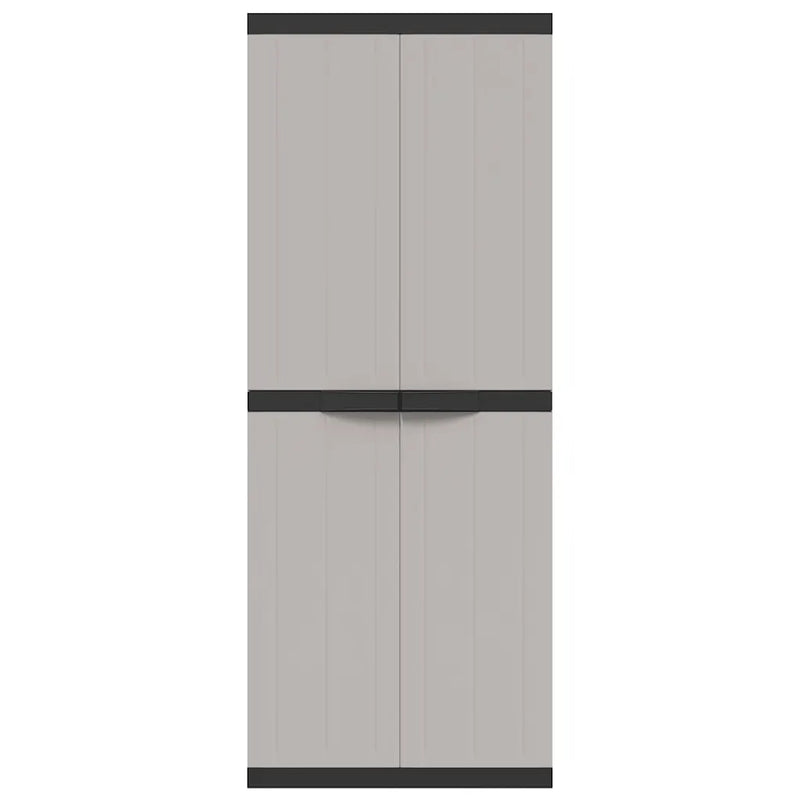 Outdoor Storage Cabinet Grey and Black 65x37x165 cm PP