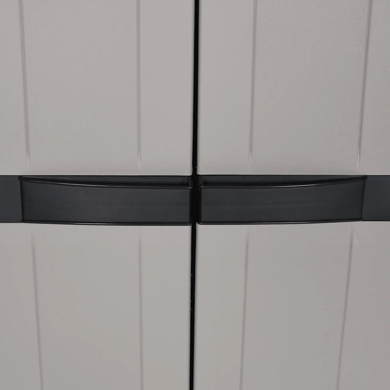 Outdoor Storage Cabinet Grey and Black 65x37x165 cm PP