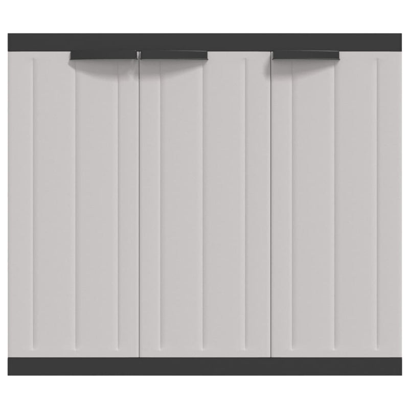 Outdoor Storage Cabinet Grey and Black 97x37x85 cm PP