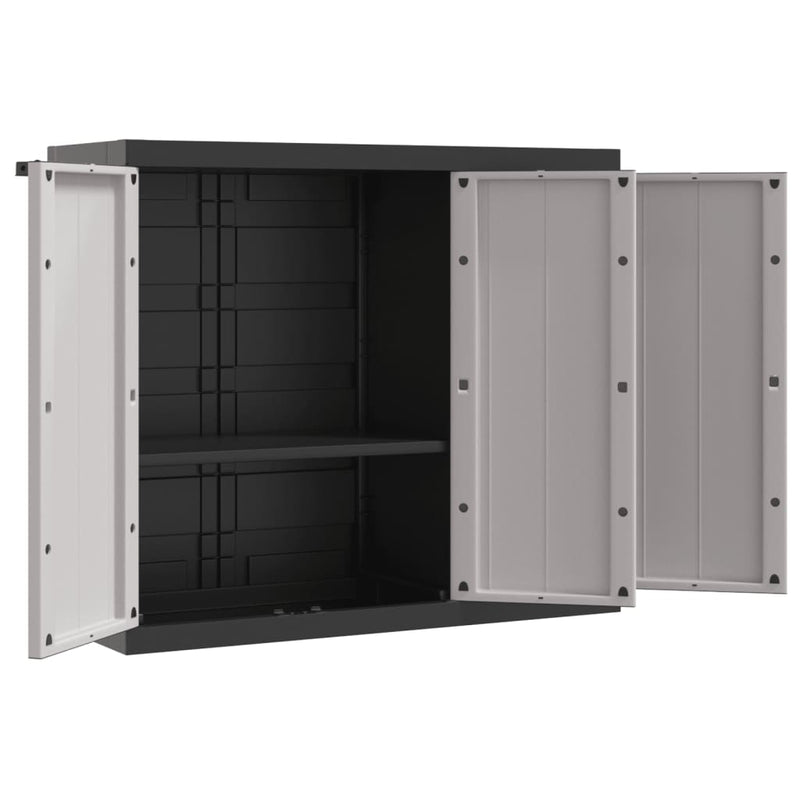 Outdoor Storage Cabinet Grey and Black 97x37x85 cm PP