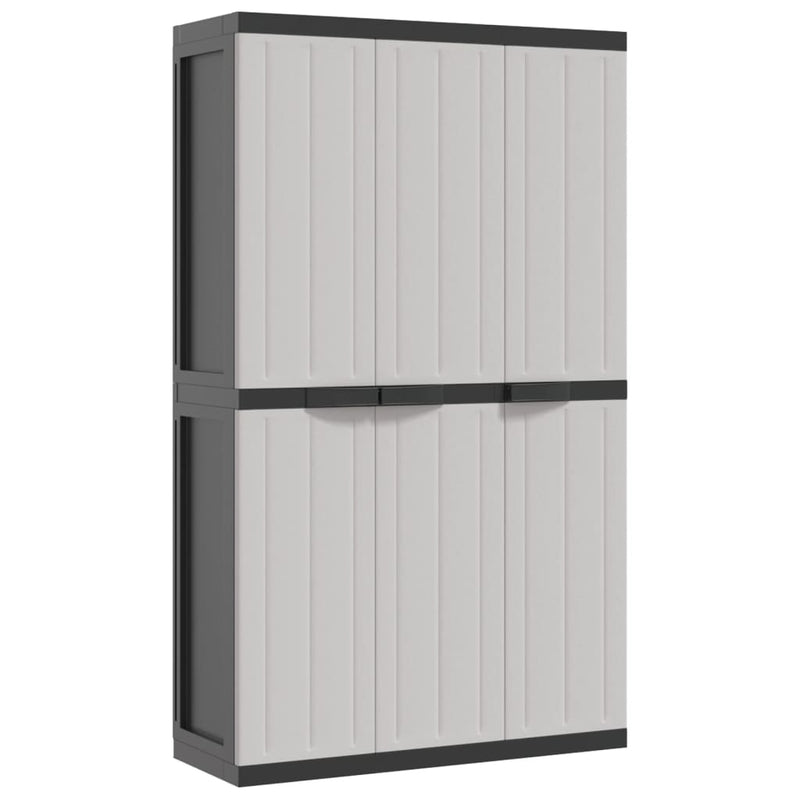 Outdoor Storage Cabinet Grey and Black 97x37x165 cm PP