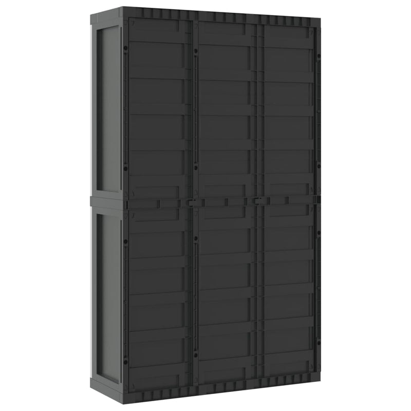 Outdoor Storage Cabinet Grey and Black 97x37x165 cm PP