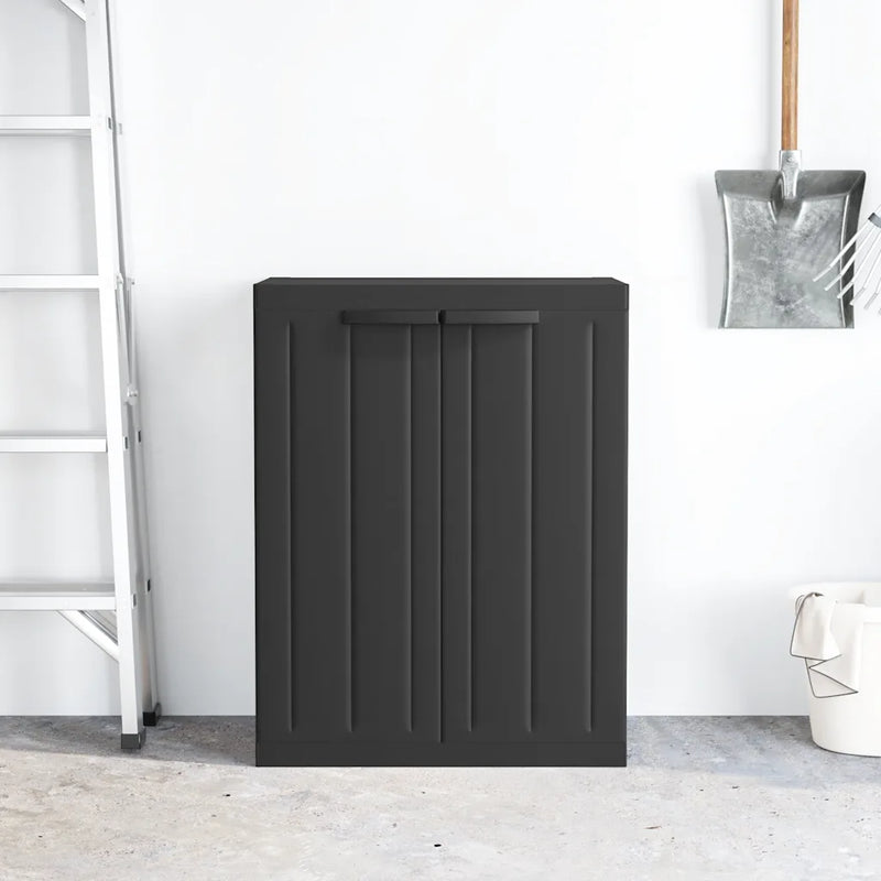 Outdoor Storage Cabinet Black 65x37x85 cm PP