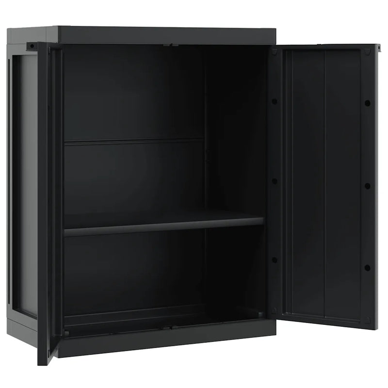 Outdoor Storage Cabinet Black 65x37x85 cm PP