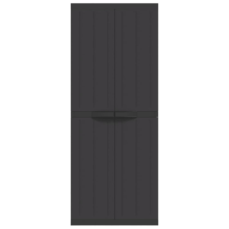 vidaXL Outdoor Storage Cabinet Black 65x37x165 cm PP