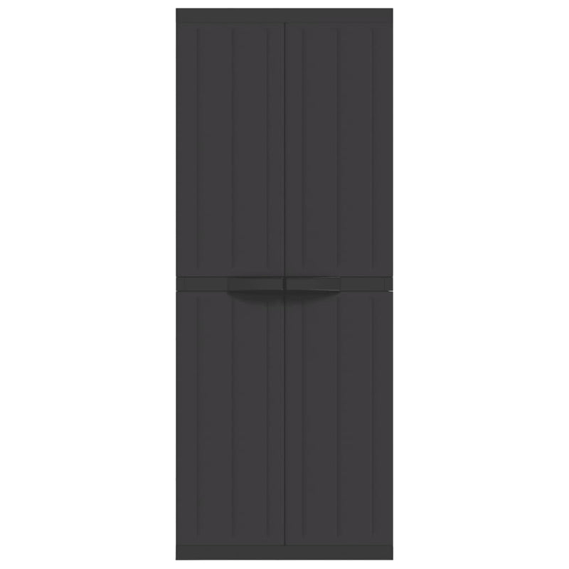 Outdoor Storage Cabinet Black 65x37x165 cm PP