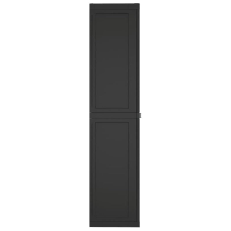 vidaXL Outdoor Storage Cabinet Black 65x37x165 cm PP