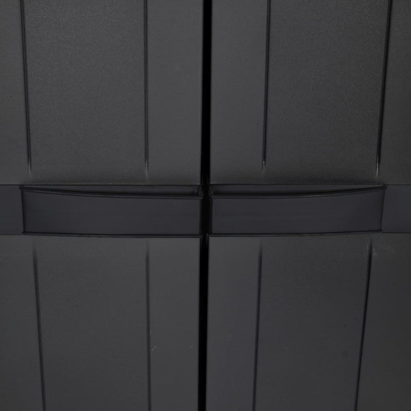 vidaXL Outdoor Storage Cabinet Black 65x37x165 cm PP