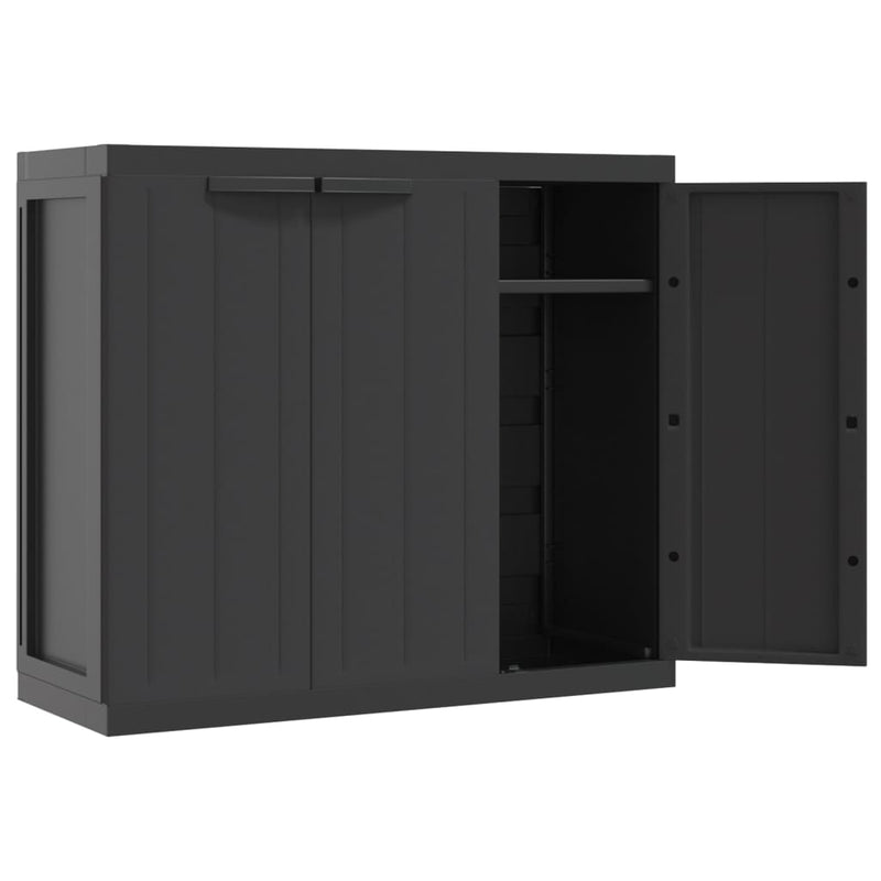 Outdoor Storage Cabinet Black 97x37x85 cm PP