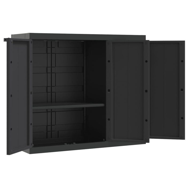 Outdoor Storage Cabinet Black 97x37x85 cm PP