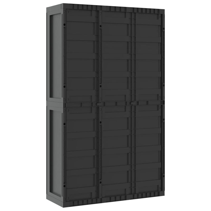 Outdoor Storage Cabinet Black 97x37x165 cm PP