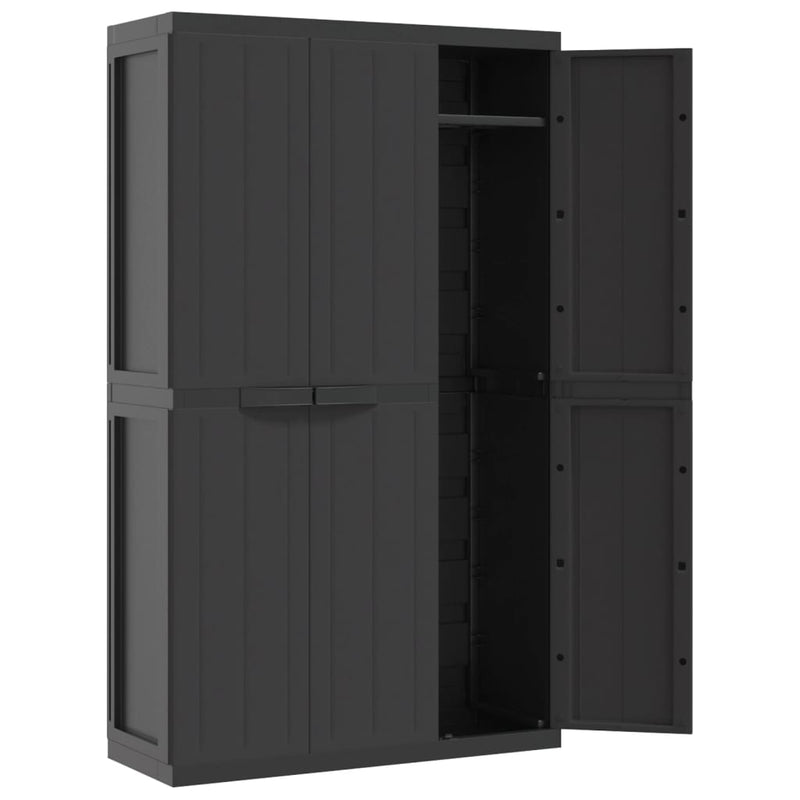 Outdoor Storage Cabinet Black 97x37x165 cm PP