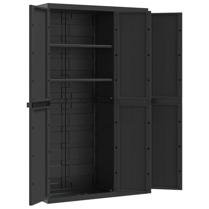 Outdoor Storage Cabinet Black 97x37x165 cm PP