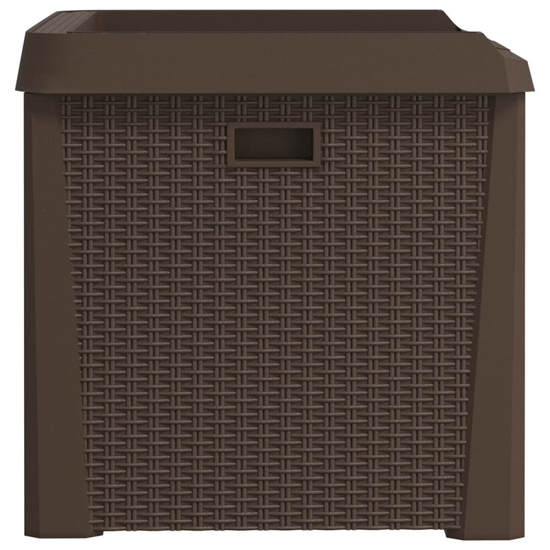 vidaXL Garden Storage Box Brown 125 L PP