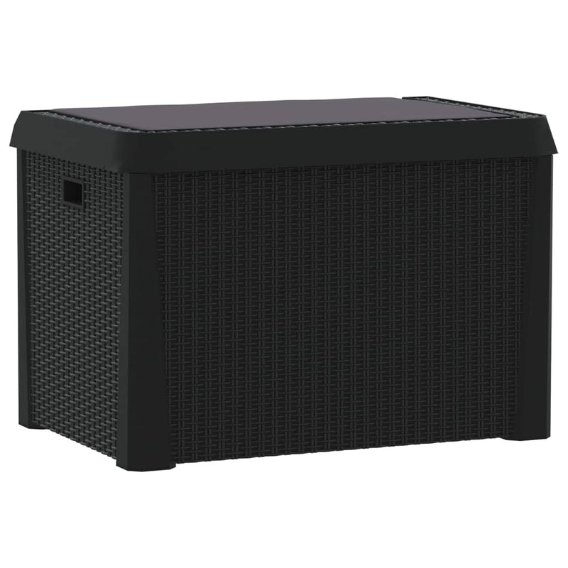 Garden Storage Box with Seat Cushion Anthracite 125 L PP