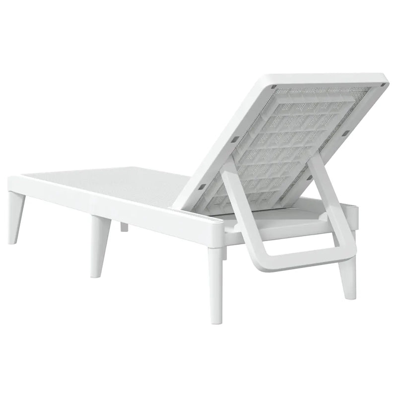 Sun Lounger White 186x60x29 cm PP