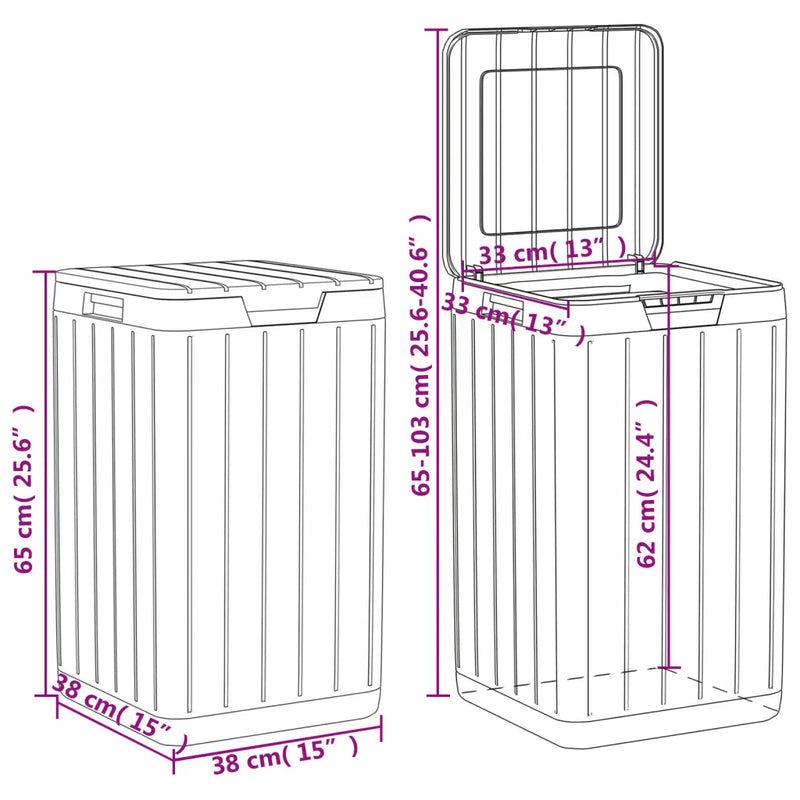 Outdoor Garbage Bin Anthracite 38x38x65 cm PP