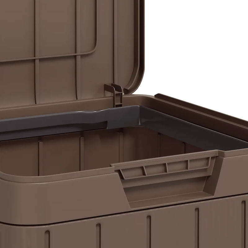 Outdoor Garbage Bin Brown 38x38x65 cm PP