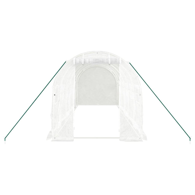 vidaXL Greenhouse with Steel Frame White 12 m² 6x2x2 m