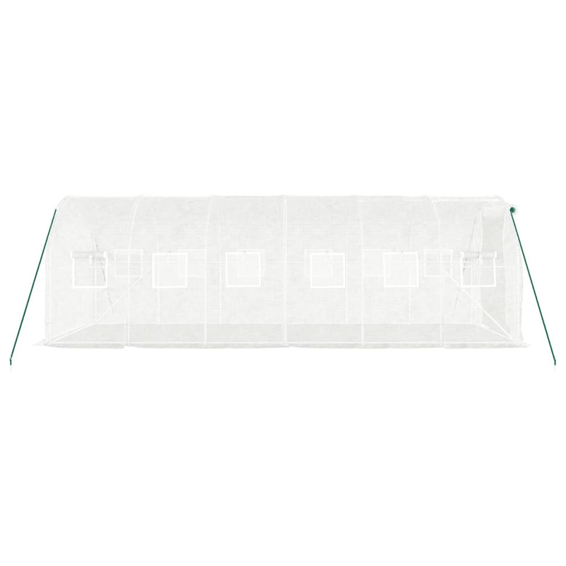 vidaXL Greenhouse with Steel Frame White 12 m² 6x2x2 m