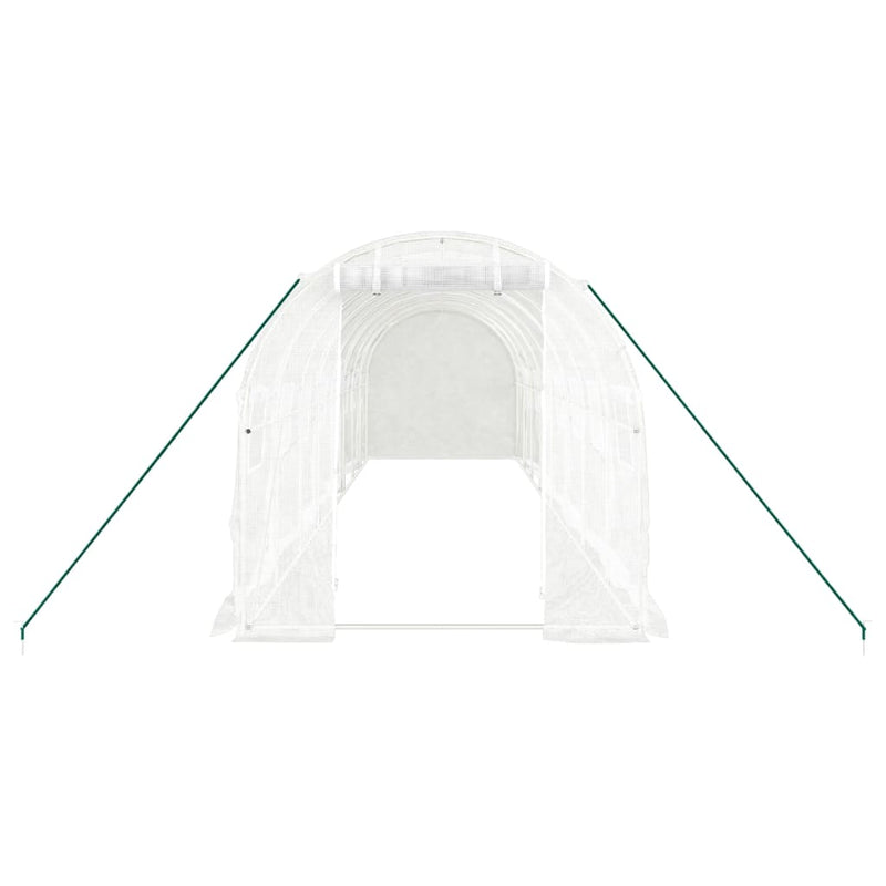 vidaXL Greenhouse with Steel Frame White 16 m² 8x2x2 m