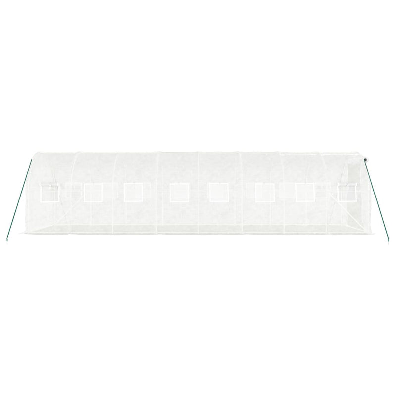vidaXL Greenhouse with Steel Frame White 16 m² 8x2x2 m