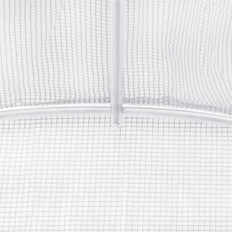 vidaXL Greenhouse with Steel Frame White 16 m² 8x2x2 m