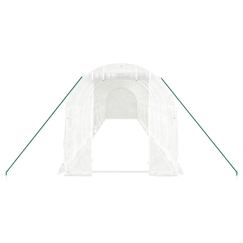 vidaXL Greenhouse with Steel Frame White 24 m² 12x2x2 m