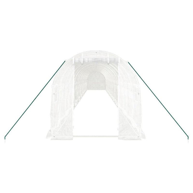 vidaXL Greenhouse with Steel Frame White 36 m² 18x2x2 m