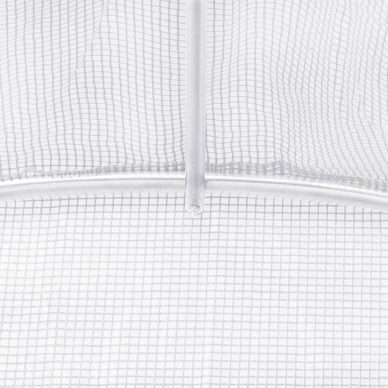 vidaXL Greenhouse with Steel Frame White 12 m² 4x3x2 m