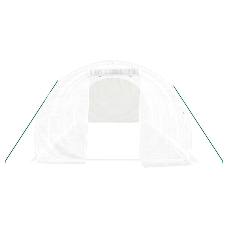 vidaXL Greenhouse with Steel Frame White 18 m² 6x3x2 m