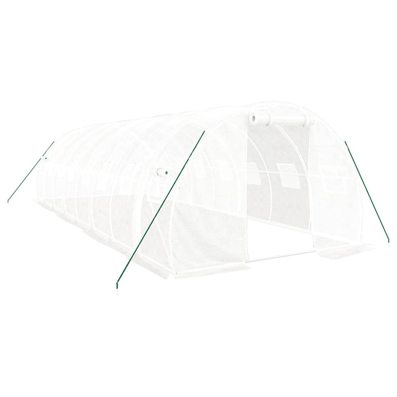 vidaXL Greenhouse with Steel Frame White 24 m² 8x3x2 m