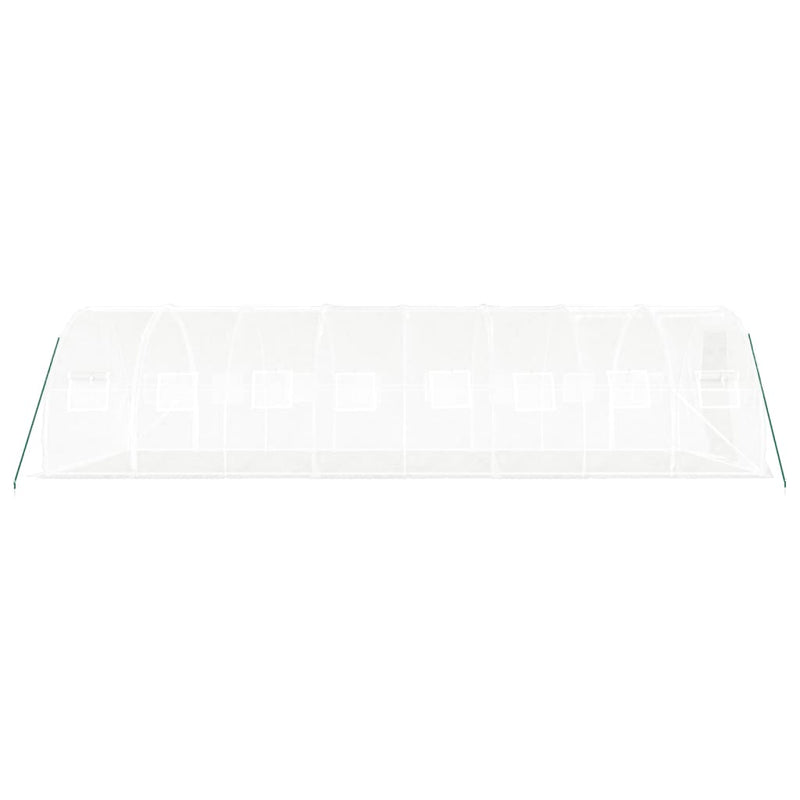 vidaXL Greenhouse with Steel Frame White 24 m² 8x3x2 m