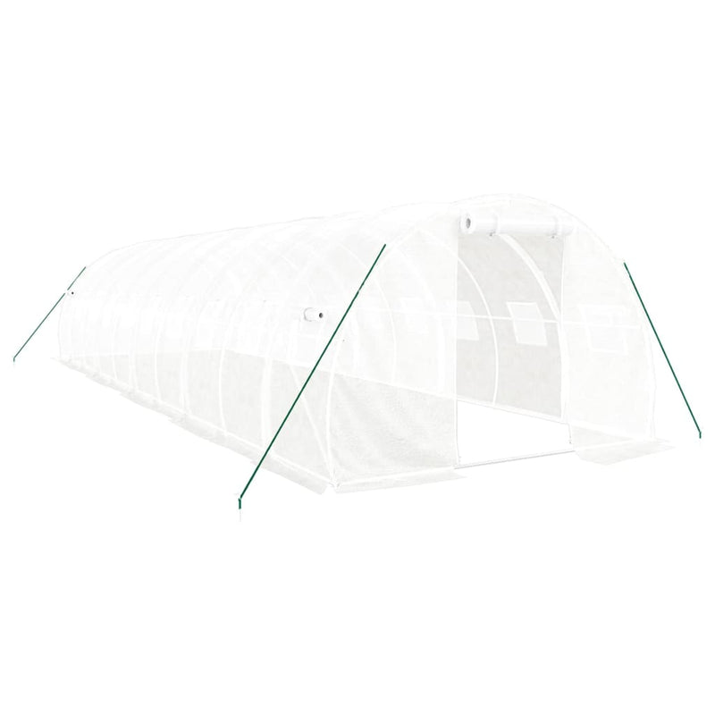 vidaXL Greenhouse with Steel Frame White 30 m² 10x3x2 m